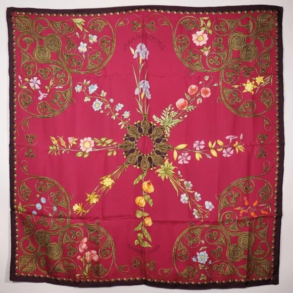 AUTHENTICITY GUARANTEED HERMES Carree scarf ARABESQUES arabesque Red - Picture 1 of 7